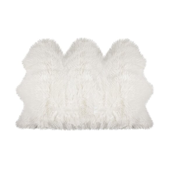 Luxe Home Decor Gordon Faux Sheepskin Trio Rug1-PieceOff-white3'x5'